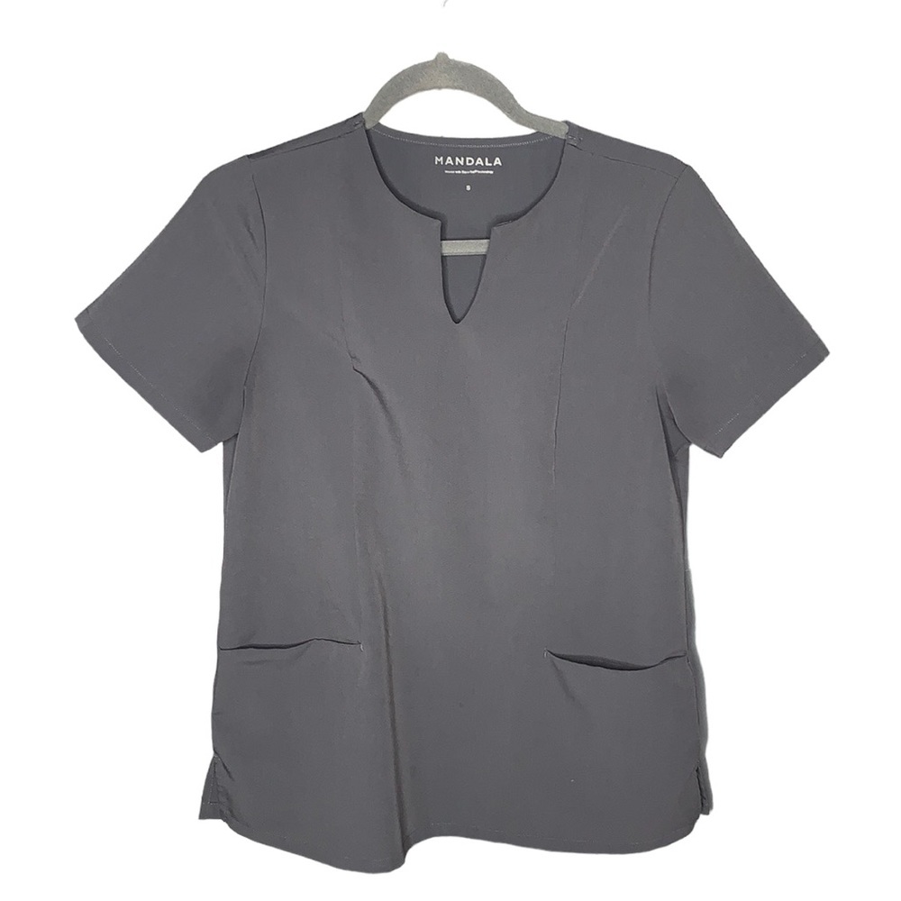 MANDALA gray scrubs tops size small